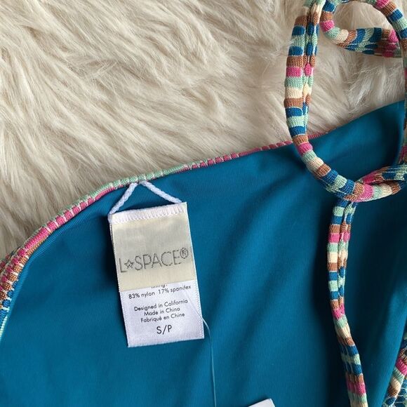 L*Space Blue Lennox Stripped Pattern Bikini Bottom Woman's Small - Picture 5 of 8